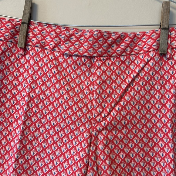 Gap slim cropped pants stretch dark pink print pattern size 8 - Picture 2 of 4